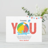 Pool Party Verjaardag Jongen Meisje Dank u kaart (Staand voorkant)