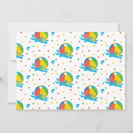 Pool Party Verjaardag Jongen Meisje Dank u kaart (Achterkant)