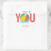 Pool Party Verjaardag Jongen Meisje Dank u kaart Ronde Sticker (Tas)