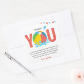 Pool Party Verjaardag Jongen Meisje Dank u kaart Vierkante Sticker (Envelop)
