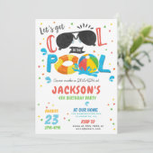 Pool Party Verjaardag Jongen Meisje Kaart (Staand voorkant)