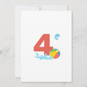 Pool Party Verjaardag Jongen Meisje Kaart (Achterkant)