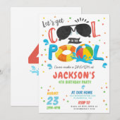 Pool Party Verjaardag Jongen Meisje Kaart (Voorkant / Achterkant)