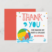 Pool Party Verjaardag Jongen Meisje Kaart (Voorkant / Achterkant)