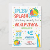 Pool Party Verjaardag Jongen Meisje Kaart (Voorkant)