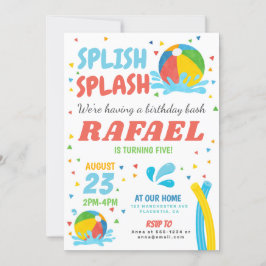 Pool Party Verjaardag Jongen Meisje Kaart