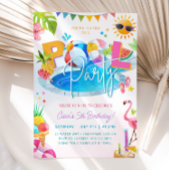 POOL PARTY Verjaardag Meisje Verjaardag Pool Party Kaart