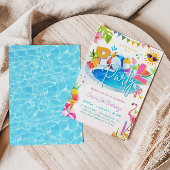 POOL PARTY Verjaardag Meisje Verjaardag Pool Party Kaart