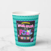 Pool Party Verjaardag Party Papieren Beker - Zwart (Achterkant)