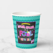 Pool Party Verjaardag Party Papieren Beker - Zwart (Voorkant)