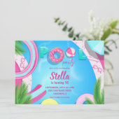 Pool Party Verjaardag | Pool Party Uitnodiging (Staand voorkant)