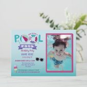 Pool Party Verjaardag Strand Float Zomer Lolly Fot Kaart (Staand voorkant)