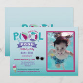 Pool Party Verjaardag Strand Float Zomer Lolly Fot Kaart (Voorkant / Achterkant)