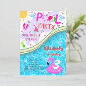 Pool Party Verjaardag Uitnodigen Kaart (Staand voorkant)