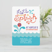 Pool Party Verjaardag Uitnodiging | zwempartij (Staand voorkant)