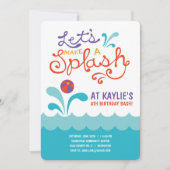Pool Party Verjaardag Uitnodiging | zwempartij (Voorkant)