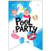 Pool Party Verjaardag Vlaggetjes (Eerste vlag)
