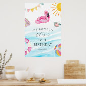 Pool Party Verjaardag Welkom Poster (Keuken)