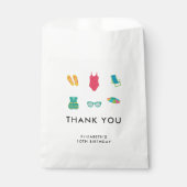 Pool Party Verjaardag Zomer Eenvoudig Kleurrijk Sc Bedankzakje (Voorkant)