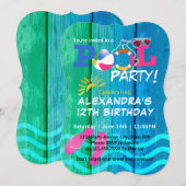 Pool Party Verjaardag Zomer Fun Kaart (Voorkant / Achterkant)