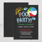 Pool Party Verjaardag Zomer Fun Kaart (Voorkant / Achterkant)