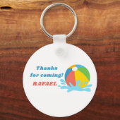 Pool Party Verjaardagsgunsten Sleutelhanger (Achterkant)