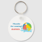 Pool Party Verjaardagsgunsten Sleutelhanger (Achterkant)