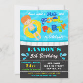 Pool party verjaardagsuitnodiging Jongen zwembad u Kaart (Voorkant)