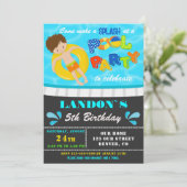 Pool party verjaardagsuitnodiging Jongen zwembad u Kaart (Staand voorkant)