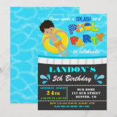 Pool party verjaardagsuitnodiging Jongen zwembad u Kaart (Voorkant / Achterkant)