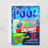 Pool party verjaardagsuitnodiging kaart (Voorkant)