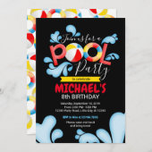 Pool party verjaardagsuitnodiging kaart (Voorkant / Achterkant)