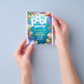 Pool Party Verjaardagsuitnodiging, Zomerfeest Flyer (Hand)