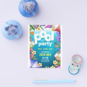 Pool Party Verjaardagsuitnodiging, Zomerfeest Flyer (Enkel)