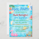 Pool Party Verjaardagsuitnodiging, Zomerfeest Kaart (Voorkant)