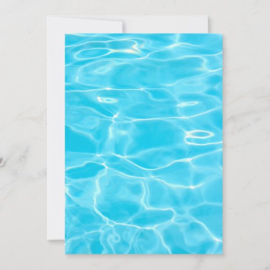 Pool Party Verjaardagsuitnodiging, Zomerfeest Kaart (Achterkant)