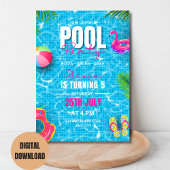 Pool Party Verjaardagsuitnodiging, Zomerfeest Kaart