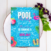 Pool Party Verjaardagsuitnodiging, Zomerfeest Kaart