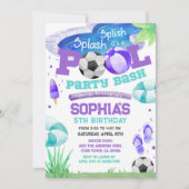 Pool Party Voetbal Verjaardag Kaart (Voorkant)