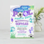 Pool Party Voetbal Verjaardag Kaart (Staand voorkant)