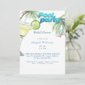 Pool Party Vrijgezellenfeest Margarita II Kaart (Staand voorkant)