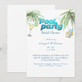 Pool Party Vrijgezellenfeest Margarita Kaart (Voorkant / Achterkant)