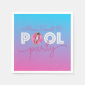 Pool Party Waterverf Ombre Donut Float Party Servet (Voorkant)