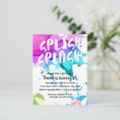 Pool Party Waterverf Splish Splash Birthday Kaart (Staand voorkant)