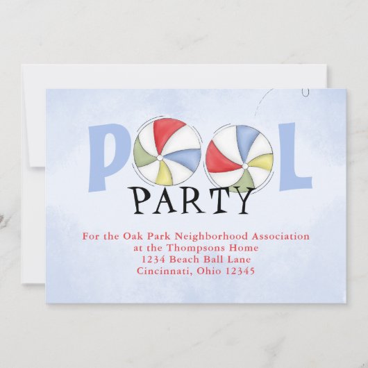 Pool Party Waterverf Zomer Custom Kaart (Voorkant)