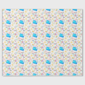 pool party wrapping paper cadeaupapier (Vlak)
