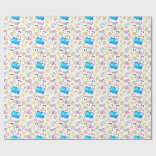 pool party wrapping paper cadeaupapier (Vlak)