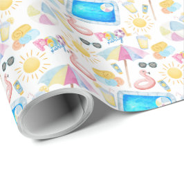 pool party wrapping paper cadeaupapier