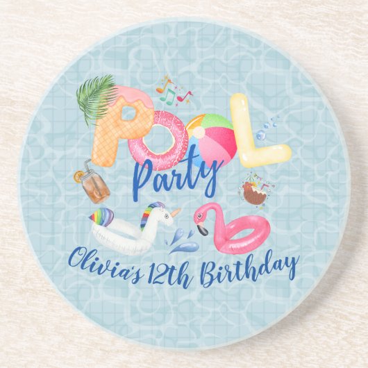 Pool Party Zandsteen Onderzetter (Voorkant)