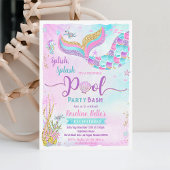 Pool Party Zeemeermin onder het Zee Verjaardag Kaart